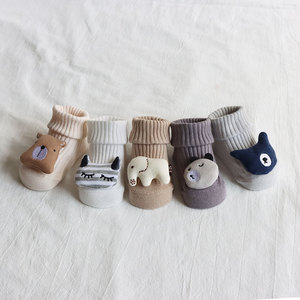 Chaussettes 3D pour nouveau-nés et tout-petits, en coton, mignonnes et adorables, avec antidérapant - Product Image 1