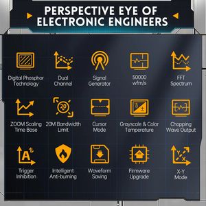 Fnirsi DPOX180H 20M di larghezza di banda Hardware limitare l'archiviazione digitale Dso oscilloscopi con <span class=keywords><strong>2</strong></span> in 1 DSO e generatore di segnali - Product Image 4