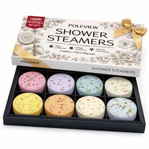 Paquete de 8 Tabletas Efervescentes para Ducha, Regalos de San Valentín, Aromaterapia con Autocuidado y Relajación, Spa en Casa - Product Image 1