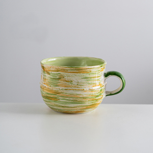 แก้วกาแฟเซรามิกพอร์ซเลนลายโบว์สีขาวเขียว ดีไซน์น่ารักสดใส ของขวัญวันเกิดสำหรับเด็กนักเรียน  สินค้ามาใหม่ - Product Image 3