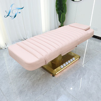 Table de massage électrique de luxe personnalisée avec base dorée, 3/4 moteurs, pour soins du visage et extensions de cils