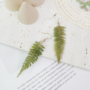 Handmade Real <strong>Fern</strong> Leaf Earrings Acrylic Earrings Green Pressed Leaf Natural Earrings Dried Leaves Resin <strong>Jewelry</strong> Birthday Gift