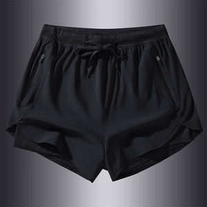 กางเกงขาสั้นผ้าแคนวาสผู้ชายเอวยางยืดแบบสามส่วน สีพื้น สำหรับฤดูร้อน ใส่เล่นชายหาด วิ่ง แห้งเร็ว ระบายอากาศดี สไตล์สปอร์ต ทรงหลวม ใส่ออกกำลังกาย หรือพักผ่อน - Product Image 2