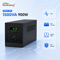 Onduleur de secours Europe 1500VA 900W 230Vac 50Hz AVR avec deux batteries 12V 9Ah, onde sinusoïdale simulée, temps de transfert 10ms pour Ordinateur, Routeur, TPV