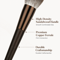 Pinceau de luxe en poils de renard cultivés, avec manche en bois de santal haute densité et virole en cuivre de qualité supérieure, 21 cm