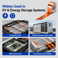 Ruban adhésif en cuivre pour blindage EMI des batteries de véhicules électriques, mise à la terre conductrice, conductivité électrique et protection électrique