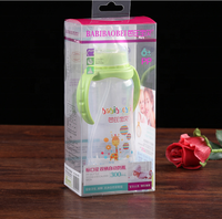 Boîte d'emballage en plastique PET transparente personnalisée pour biberon et sucette pliable avec crochet Caractéristique recyclable