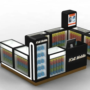 Customizable Closed Glass Cell Phone Showcase with LED Lighting Mobile Phone Counter Electronics Accessories Cabinet and Kiosk - Product Image 1