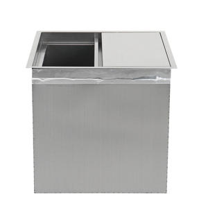 Stainless Steel Built-in Sliding Cover Ice Bin | <b>Commercial</b> Bar & <b>Kitchen</b> Ice Storage - Product Image 5