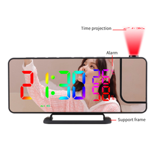 Đồng hồ treo tường cho phòng ngủ đồng hồ tùy chỉnh Máy chiếu LED chiếu Nhiệt kế italyan 2021 báo động bán nóng mua Mẫu trực tuyến - Product Image 3