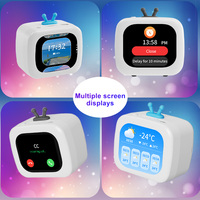 Nouvelle Mini Enceinte Intelligente Rétro en Forme de Télévision avec Cordon, Lecteur de Musique Android, Affichage Horloge, Bluetooth 5.4 et Écran Tactile Personnalisable