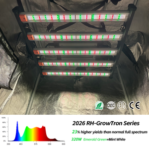<span class=keywords><strong>Lampe</strong></span> de culture <span class=keywords><strong>LED</strong></span> ROHE 320W Evo vert émeraude <span class=keywords><strong>et</strong></span> blanc menthe, spectre complet pour la <span class=keywords><strong>croissance</strong></span> <span class=keywords><strong>et</strong></span> la <span class=keywords><strong>floraison</strong></span> en intérieur - Product Image 1