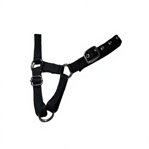 Cabestro Ajustable de Nailon para Caballo, Negro y Azul a Rayas, con Hebillas y Anillas de Acero Inoxidable, para Entrenamiento, Equipo Ecuestre - Product Image 4