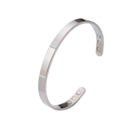 Ensemble de bracelets joncs ouverts magnétiques en acier inoxydable, finition polie, minimaliste, disponible en Noir, Or, Argent, Or rose et Arc-en-ciel (cinq couleurs)