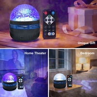 Mini Lampe de Projection Nébuleuse Ciel Étoilé Effet Lumineux Dynamique Ondulation d'Eau Projecteur Veilleuse d'Ambiance Intérieure pour Chambre d'Enfant
