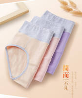 HD293 Sous-vêtements 95% coton pour femmes de grande taille Culotte mi-taille pour femmes de couleur unie Slip d'étudiant sexy