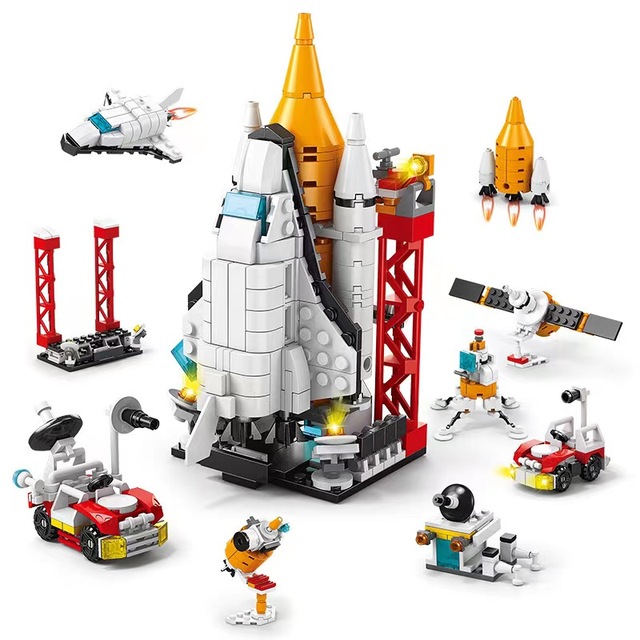 6 in 1 Space Shuttle Rocket Assemble Building Blocks Children's Educational Toys Boys Birthday Gift