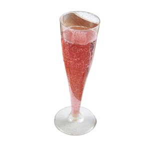 Coupe latérale en poudre d'or transparente jetable transfrontalière de 6.5 oz/200 ml grand verre à vin rouge détachable pour flûtes à champagne - Product Image 4