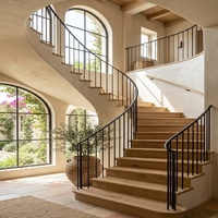 Escalier en colimaçon flottant moderne Anewson sur mesure avec marches en bois massif et design intérieur durable pour la maison