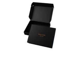 Boîte en carton ondulé noir antistatique recyclable en forme d'avion avec poignée, impression de logo personnalisée, emballage pour bougies et vêtements