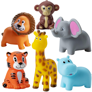 Figuras de Osos de Dibujos Animados Pequeños (Paquete de 12), Juguetes de Baño de Goma con Sonido, para Bebés de 0 a 24 Meses, Decoración para Baby Shower y Fiestas de Cumpleaños - Product Image 1