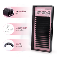 Extensions de cils Easy Fan Wimpern Pestaas 0.05mm 0.07mm Courbure C D, faites à la main, auto-éventailables en 1 seconde, volume premium
