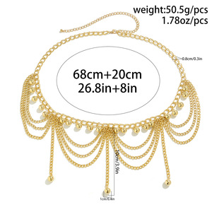 <span class=keywords><strong>Ceinture</strong></span> large à franges arc-<span class=keywords><strong>en</strong></span>-ciel dorées style marocain Chrome Hearts pour robe de mariée, costume de danse du ventre, chaîne de taille pour femme, style indien arabe - Product Image 6