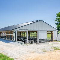 Estructuras de Acero Prefabricadas Modulares Ligeras, Establos Prefabricados para Caballos, Ovejas, Cabras y Vacas, Edificio de Estructura de Acero de Alta Resistencia