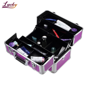 Grande trousse de maquillage robuste, multifonctionnelle, avec des plateaux amovibles à plusieurs niveaux pour un usage professionnel - Product Image 4
