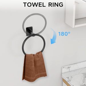 Set di Accessori per Bagno Nero Opaco, <span class=keywords><strong>Portasciugamani</strong></span> da 24 Pollici, Ganci per Asciugamani <span class=keywords><strong>e</strong></span> Accappatoi, Porta Carta Igienica da Parete - Product Image 5