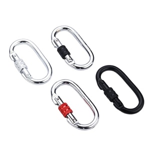 25KN Climbing Carabiner Screw Locking Gate Carabiner Heavy Duty O-shape Steel Hammock Buckle Climbing Hiking Accessories