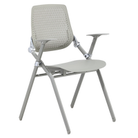 Chaise de formation pivotante pliable avec tablette d'écriture, dossier en plastique, chaise de conférence portable, chaise de bureau à domicile pour étudiant, salle de réunion