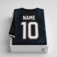 Maillot de football d'été respirant bleu clair et blanc, personnalisable par transfert thermique, pour homme, maillot d'équipe, Camiseta De Futbol Personalizada