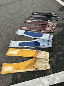 Pantalones de chándal acampanados de alta calidad para <span class=keywords><strong>hombre</strong></span>, elásticos, apilados, 100% algodón, estilo vintage, desgastados, de mezclilla. - Product Image 6