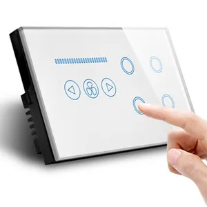 Oem Odm Uk Standaard Smart Home Wifi Muur Touch Elektrische Schakelaar Door Afstandsbediening Luxe Goud Wit Zwart