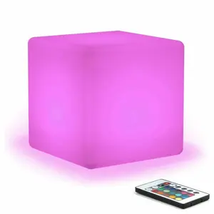 3D LED Cube Light 16-Course Change with Flash Control by Remote RGB Emitting for Landscape for Christmas Decoration