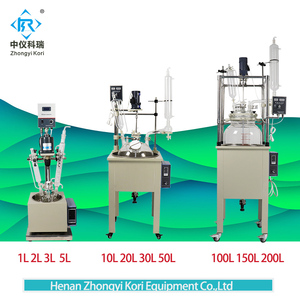 Reator Químico de Vidro com Condensador de Destilação para Laboratório, Caldeira de Reação com Aquecimento por Pirólise - Product Image 4