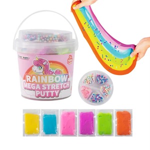 New Arrivals Rainbow Mega Stretch Putty Fluffy Colorful <b>Slime</b> With Charms for Kids Play - Product Image 3