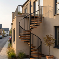 Escalier en spirale sur mesure, marches en bois, moderne et robuste, pour loft, terrasse, balcon, bricolage