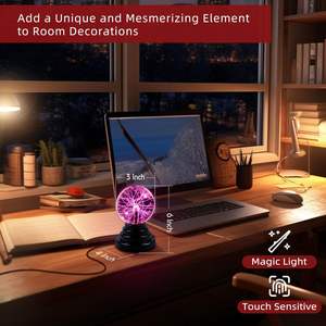 Lámpara de noche de globo sensible al tacto de <span class=keywords><strong>electricidad</strong></span> estática, lámpara de Plasma alimentada por USB, globo de <span class=keywords><strong>esfera</strong></span> de nebulosa para fiestas y dormitorio - Product Image 6