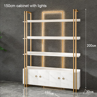 Étagère de rangement pour cosmétiques de luxe avec éclairage, présentoir pour salon de beauté, armoire à maquillage, armoire de rangement pour manucure