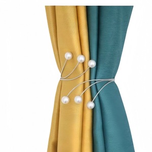 Sujetadores de Cortina Metálicos con Seis Perlas, Sin Necesidad de Perforación, Hebillas y Cuerdas para Cortinas de Sala de Estar, Venta al Por Mayor - Product Image 1