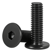 Vis de machine personnalisées à tête plate ultra-mince en acier inoxydable SS316 à oxyde noir, à tête cylindrique, pour boîtiers électroniques marins