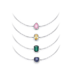 S925 Sterling Silver Candy Color Zircon Chain <b>Bracelet</b> for Women's Everyday <b>Fashion</b> Jewelry Customizable copper version - Product Image 1