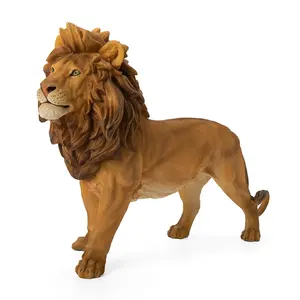 कस्टम आकार Polyreisn शेर मूर्तिकला उद्यान सजावट जंगली पशु राल शिल्प