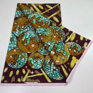 Afrikanischer Grand Wax 100% Baumwolle 6 Yards Echter Holländischer Block-Wachsdruck Holland Ankara Afrikanischer Wachsstoff für Hochzeiten oder Hemden - Product Image 2