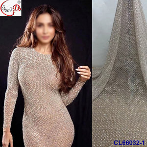 RTS lisami fleur haricots haricot perle paillettes conception mariage mariée dentelle tissu - Product Image 2