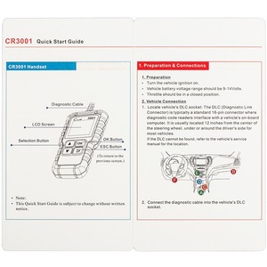 Outil complet de lecture des codes moteur OBDII CR3001 avec mises à jour gratuites, 12V, garantie 1 an - Product Image 2