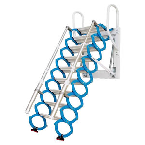 Escalera Retráctil Manual Moderna de Aluminio Industrial Blanca para Interiores y Exteriores, para Edificios de Oficinas, Supermercados/Almacenes - Product Image 4