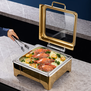 Recipiente para Calentar Comida Comercial de Acero Inoxidable, Diseño Moderno con Tapa Abatible, Eléctrico/a Gas, Rectangular, Aislado, para Restaurante/Hotel - Product Image 3